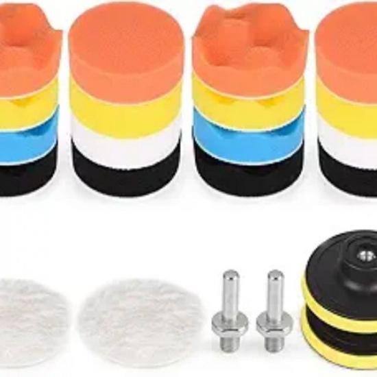 Buffing Pads 3 Inch Buffer Pad, 22 Pcs Drill Polishing Kit, 3Inch-22Pcs orange 91530103MAC196UN4F