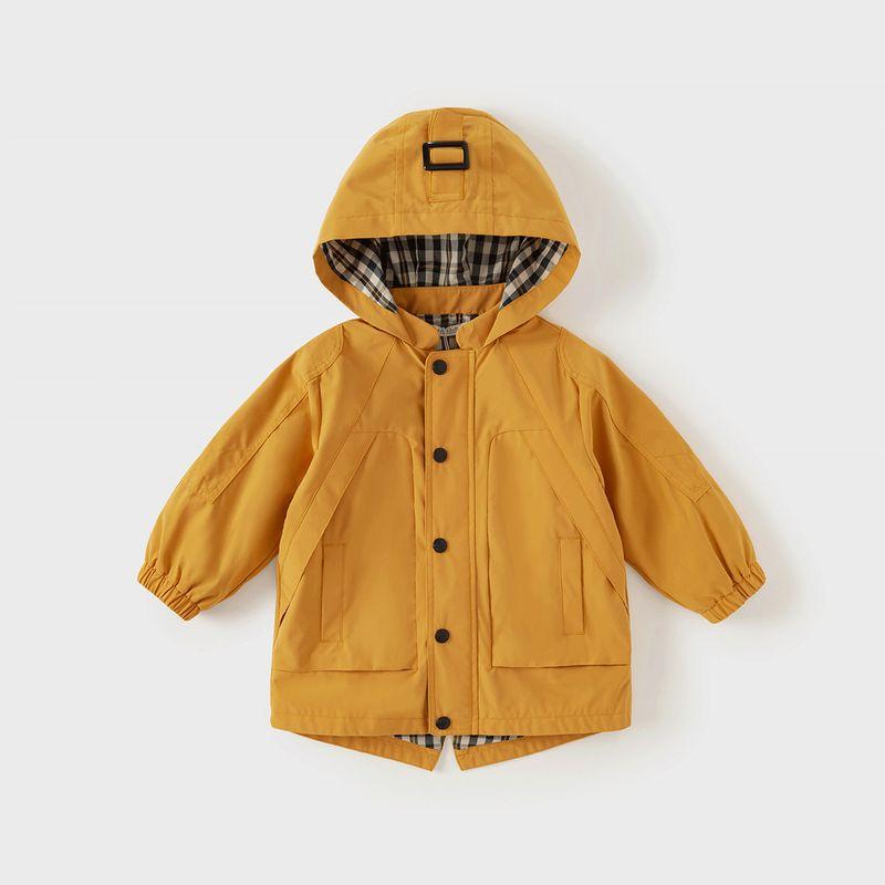[Easy Clothing] David Bella Boys  Jacket Spring Outfit Children s Waterproof Clothing Stylish Windbreaker for Outdoor Wear Higurashi Yellow [Ready Stock] 90 orange TAOMall