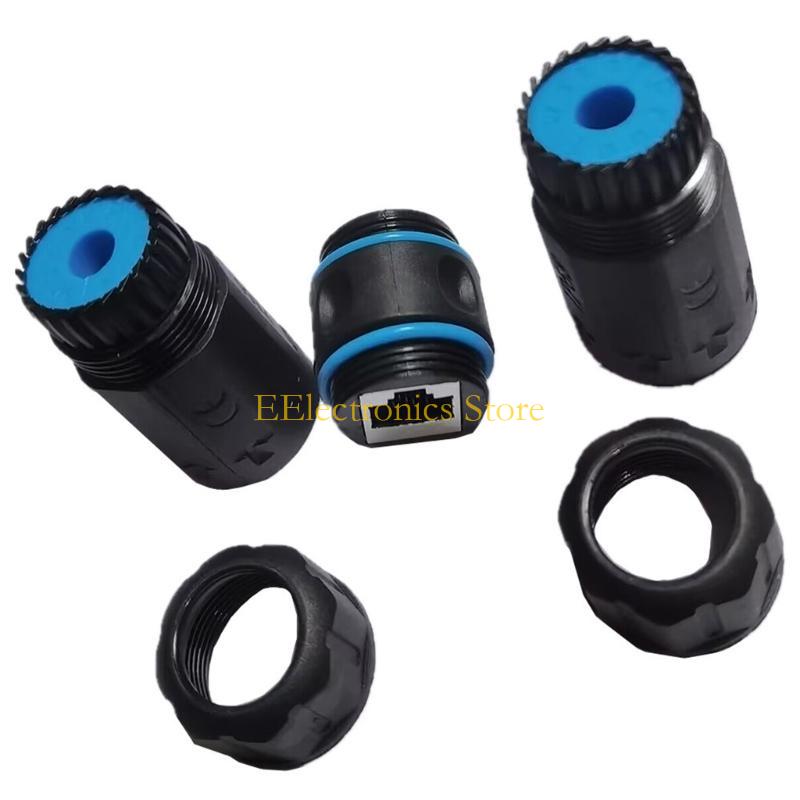 B03C RJ45 Cat6 Ethernet Коннекторы Мама-Мама Водонепроницаемый IP68 Экранированный Гигабитный Адаптер для Наружных Сетей CN black Home Of Auto Parts