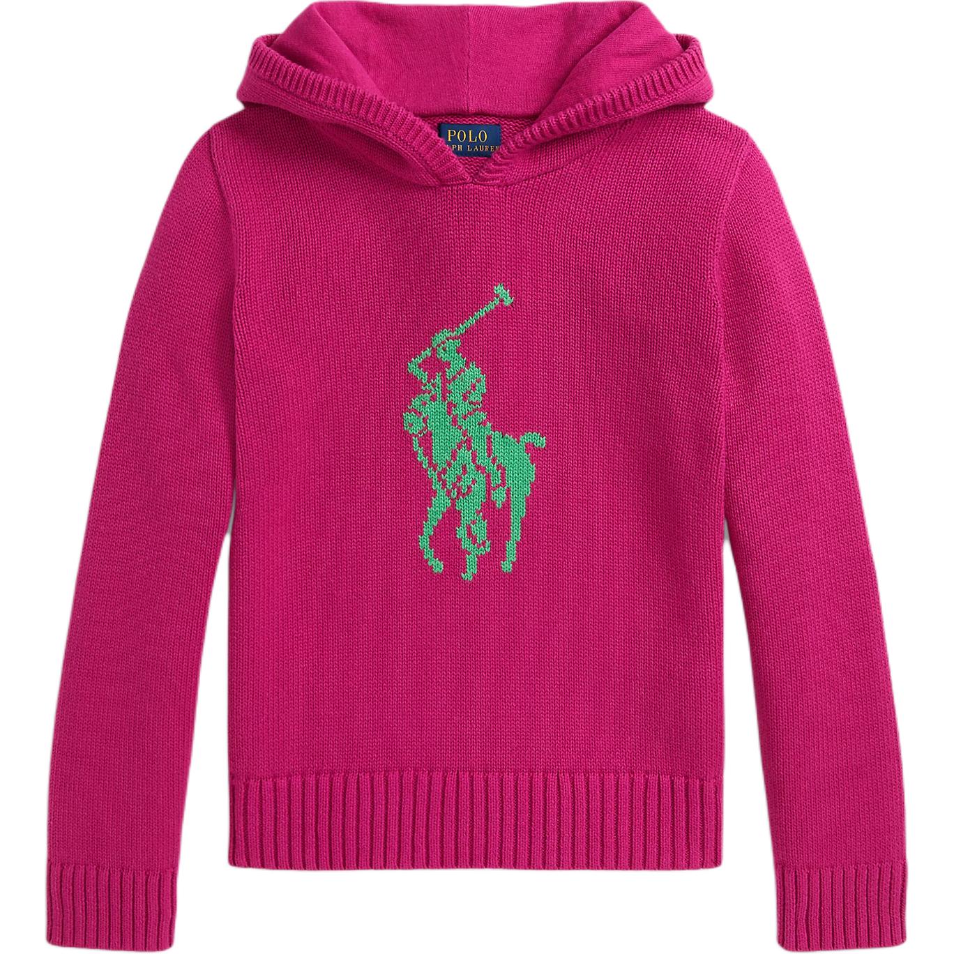Polo Ralph Lauren Хлопковый вязаный свитер с капюшоном Детские свитеры 313978880-001 XL pink