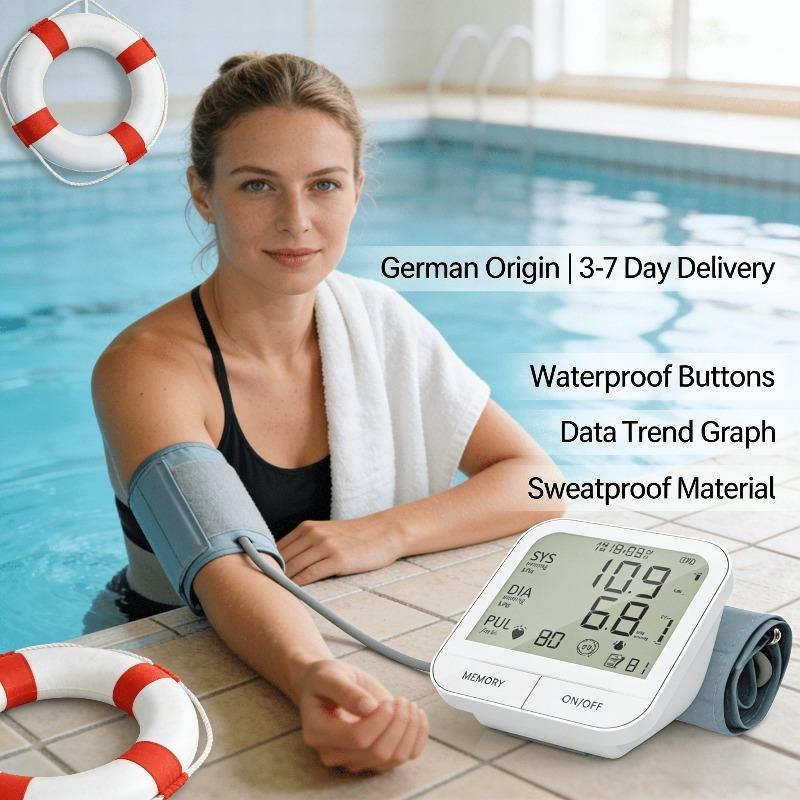 Тонометр - Однокнопочное измерение, Большой экран белый The Health Guardian