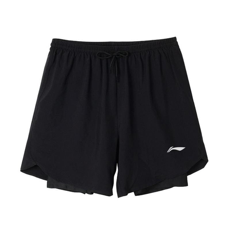 Li-Ning Водонепроницаемые Хлоростойкие Быстросохнущие Свободный Крой Повседневные Спортивные Фитнес Пляжные Шорты Мужские Пляжные Шорты Черные LNJV606-1 M black