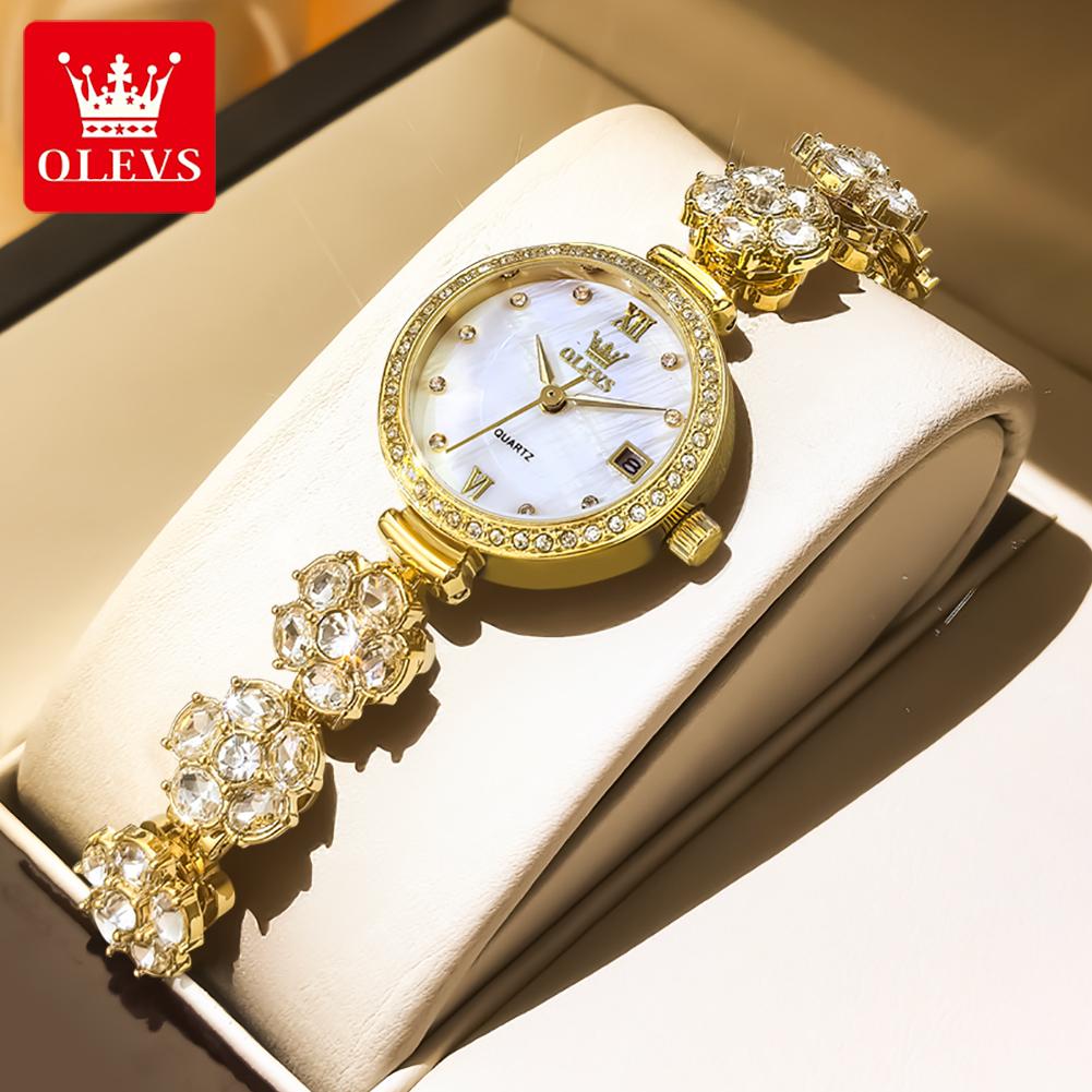 OLEVS Women Watches Original Elegant Quartz Watch Waterproof Luminous Date Ladies Watch Girls Gifts золотой