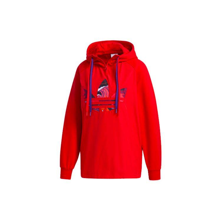Adidas Originals CNY Худи Спортивное Худи с Вышитым Логотипом Женские Худи Светло-Малиновый GN4737 30 red