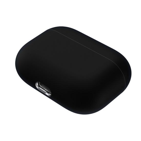 Противоударный силиконовый однотонный защитный чехол для Air Pods Pro чёрный Mystic Mart