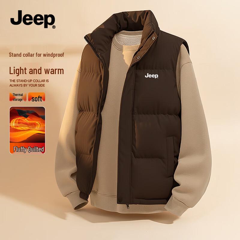 Мужская теплая жилетка Jeep с флисовой подкладкой L beige