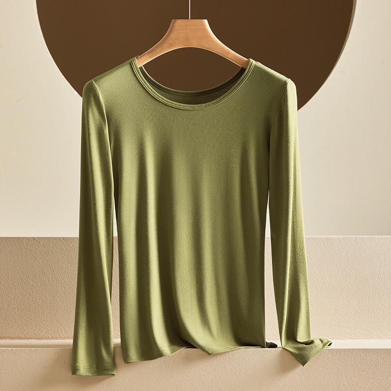 Женский термотоп Slim Fit с длинным рукавом и круглым вырезом для осени и зимы 3XL зелёный Need Underwear