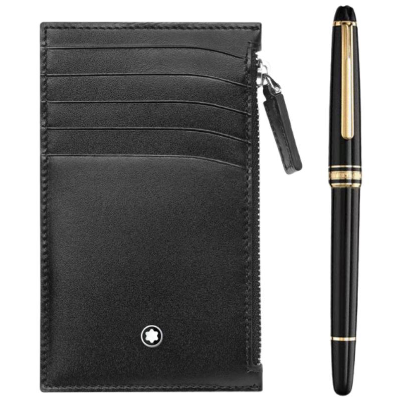 Подарочный набор Montblanc Meisterstück: ручка и держатель для карт One Size black