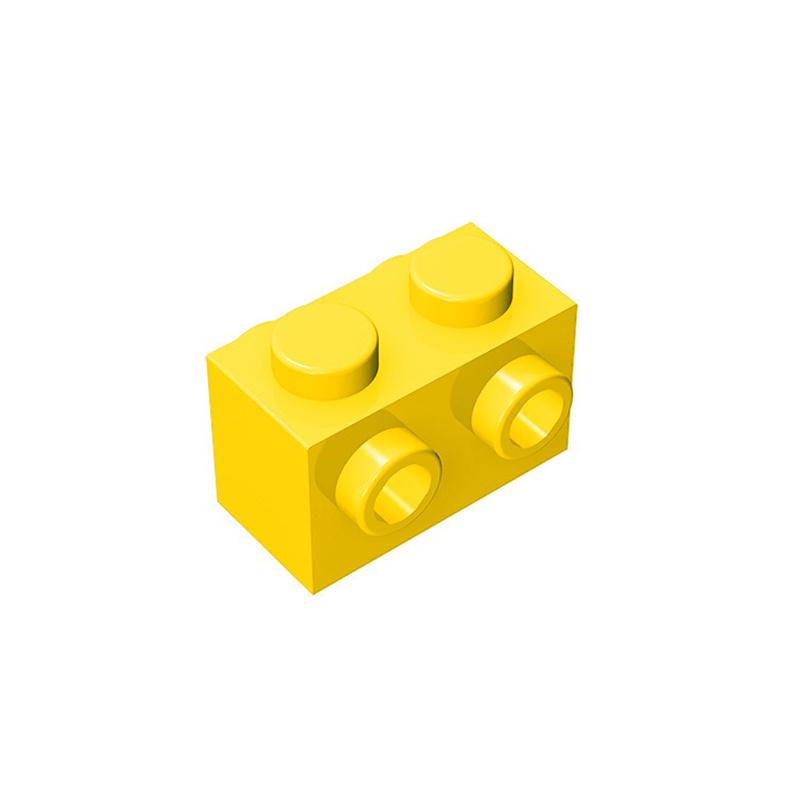20 шт. Детали MOC 52107 Кирпич модифицированный 1x2 с шипами с 2 сторон Совместимые DIY Сборка Строительные блоки Частицы Детская игрушка Подарок yellow Interesting toys and dolls