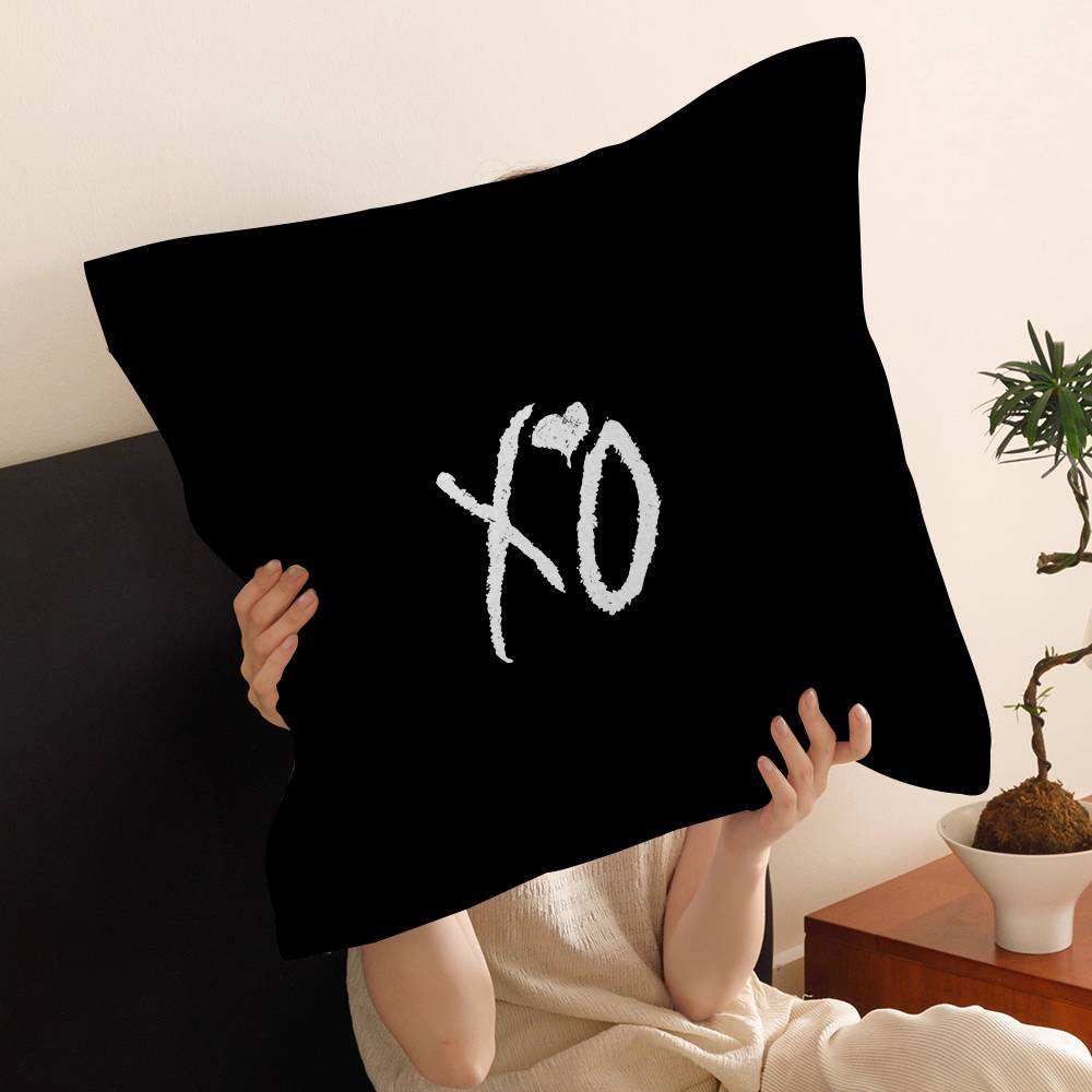 The Weeknd Xo Pillow Gifts Home Office Furnishings Bedroom Sofa Car Cushion Cover Case 45X45Cm Peach skin 18*18(CM)-1Pcs black Fine glasses