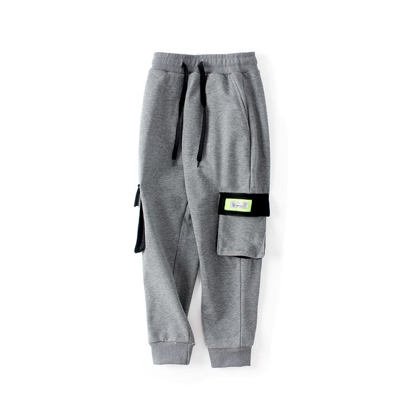 Осенние брюки Контрастный цвет Детская одежда Dark gray 140 gray TAOMall