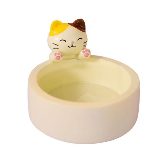 Подсвечник для кошки Милый котенок, греющий лапки, Подсвечник для чайной свечи, Смола, Мультяшный кошачий подсвечник, Украшение, Подарки для любителей кошек, Девочка бежевый Trahf