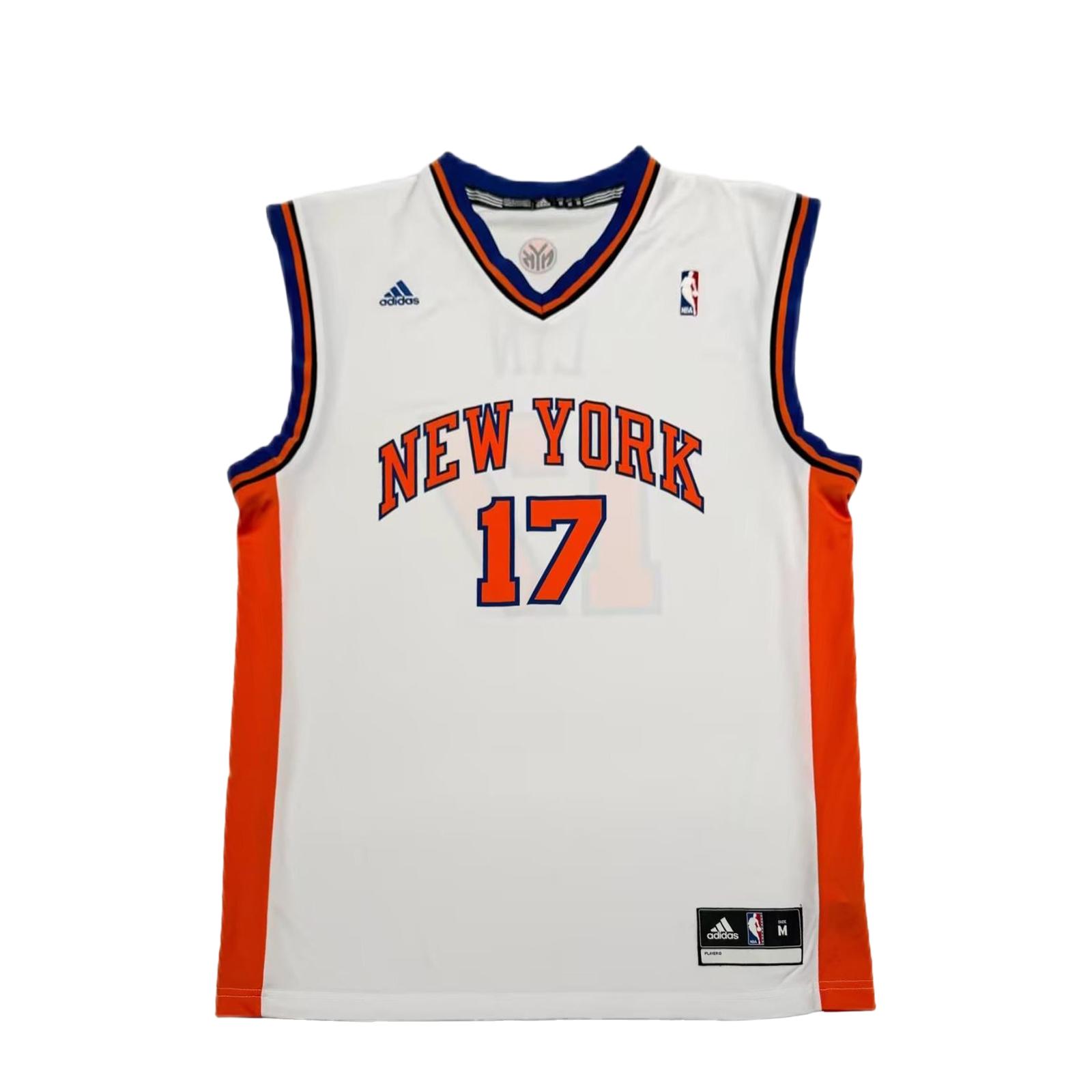 Adidas NBA Джереми Лин Crazy Knicks Номер 17 Свитшот с принтом Модный Без рукавов Дышащий Баскетбольная майка Унисекс майка 7818A-333-AEB1581 3XL white