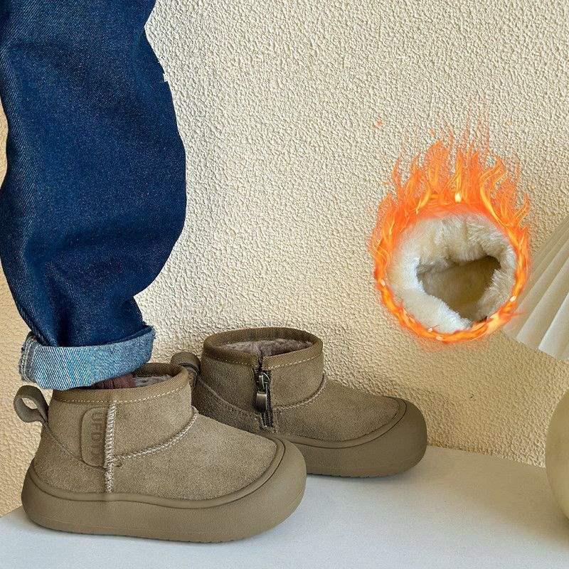 Детские зимние ботинки на меху в корейском стиле - Коллекция Зима 2025 Size 26, Inner Length 16.3cm white Voyex