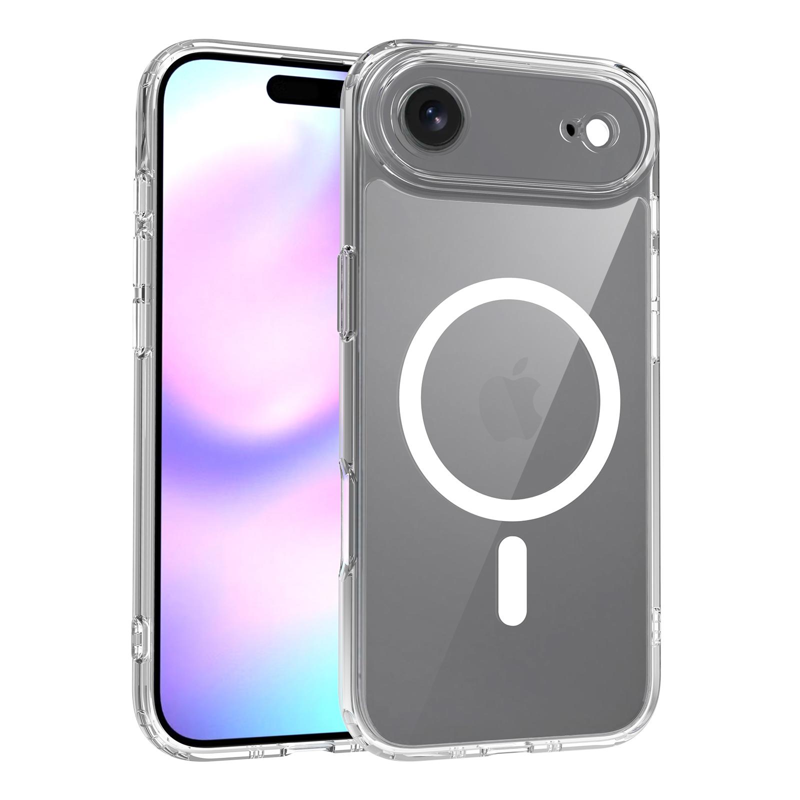 Защитный чехол для объектива камеры для Magsafe iPhone Air 17 Pro MAX 16E 16 Plus 15 14 13 12 Mini 11 iPhoneair Mag Safe Гибридный прозрачный чехол для телефона Аксессуары iPhone 17 чистый Ahowie