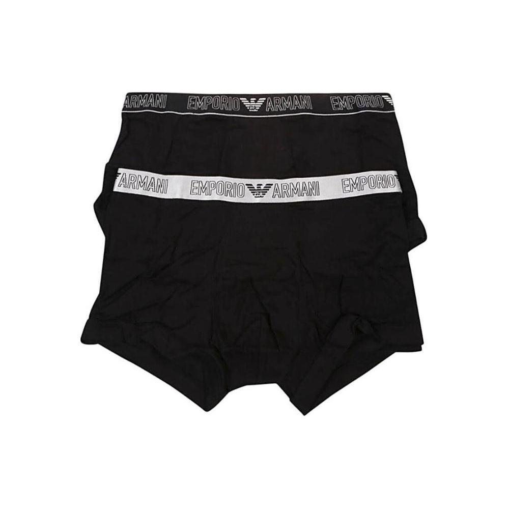 Emporio Armani Мужские боксеры с принтом логотипа, средняя посадка, 2 шт., нижнее белье, черный 1112103-F5982-3820 S gray