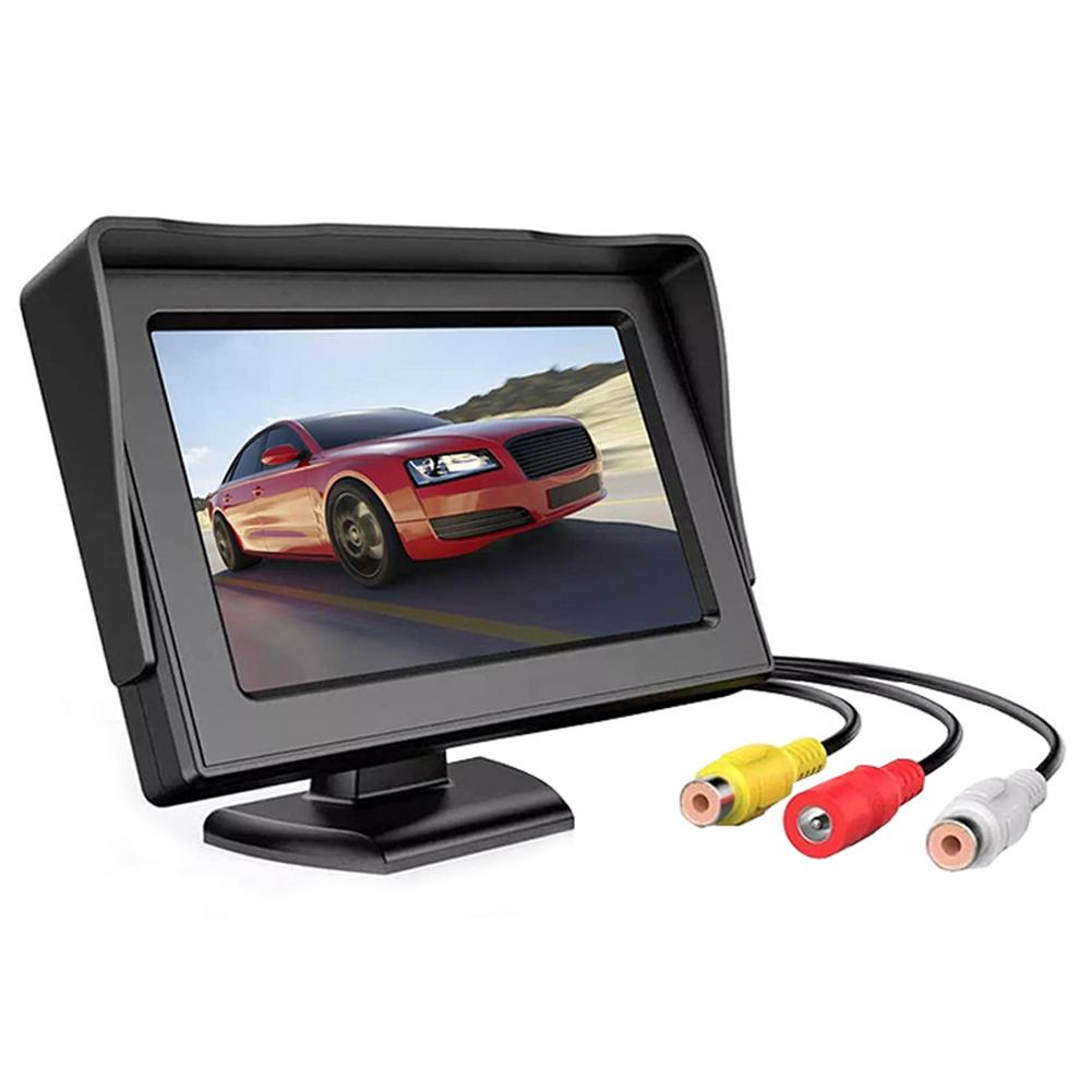 4,3-дюймовый TFT LCD дисплей с 2 входами AV, HD Цифровой цветной автомобильный монитор для камеры заднего вида, парковки, резервного копирования, заднего хода чёрный Haven Home