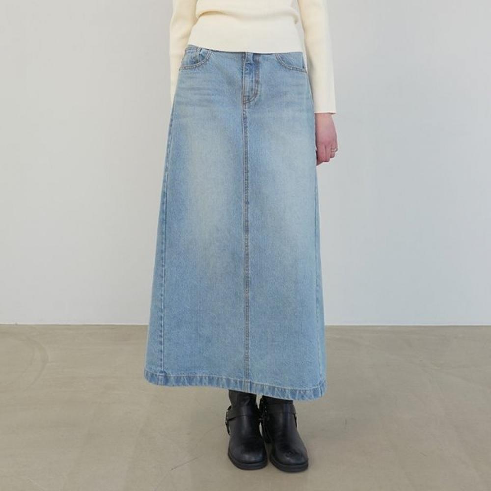 Джинсовая макси-юбка On On Nej5ss253 LIGHT GREY/55 gray On&On