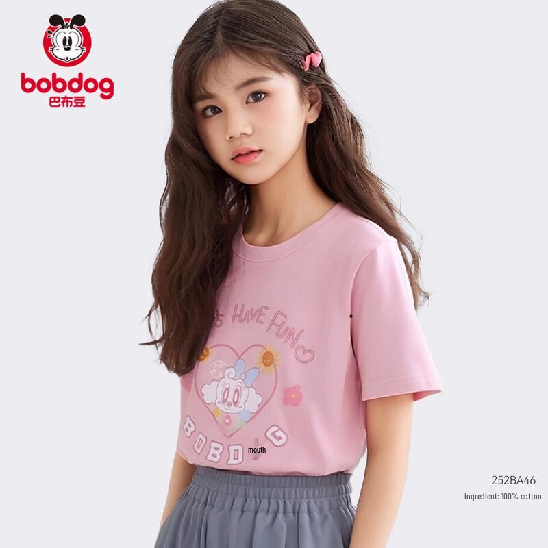 Летняя футболка с коротким рукавом для девочек Boboduck, 100% хлопок 160 gray Bobdog