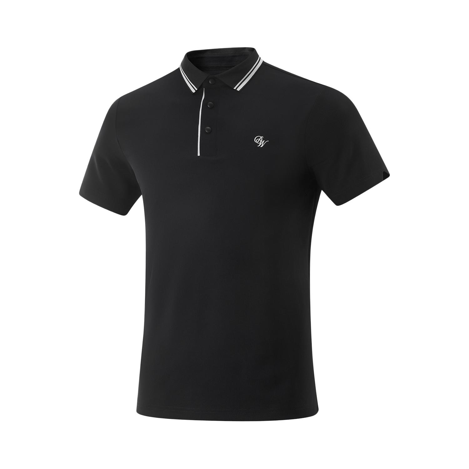 Li Ning Серия Уэйда Простая Удобная Полосатая Универсальная Повседневная Толстовка с Коротким Рукавом Мужские Рубашки Поло Черный APLV007-1 S black Li-Ning