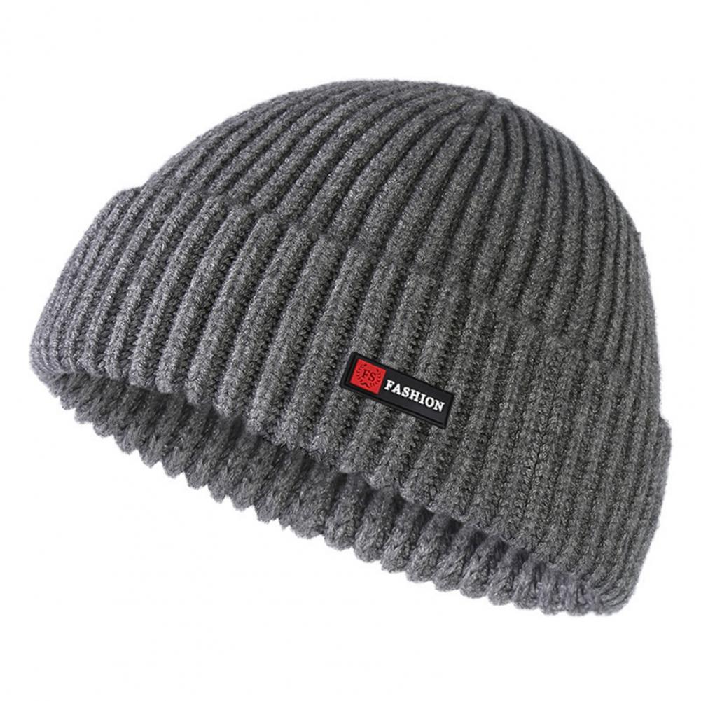 Мужская зимняя шапка однотонная купольная эластичная вязаная теплая противоскользящая шапка для езды на велосипеде и работы на улице серый jinmeige childrens clothing
