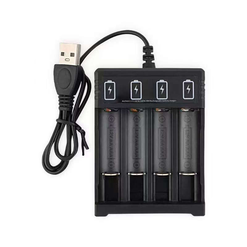 USB-зарядное устройство для литиевых аккумуляторов 26650, 18650, 21700 — один, два и четыре слота (3,7-4,2В) black ElectroCN