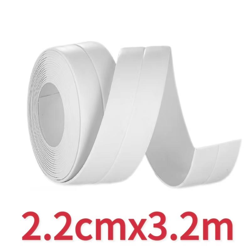 2.2x3.2м ПВХ Уплотнительная Лента Для Ванной, Туалета, Кухни, Герметичная Лента, Самоклеящаяся Водонепроницаемая Наклейка на Стену, Лента Защищающая от Плесени 3.2M white Pet Tribe