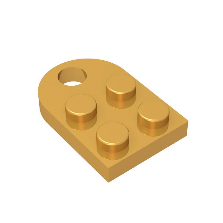 3176 Модифицированная пластина 2 x 3 с отверстием, набор модульных блоков GBC для технических самодельных зданий, совместимый с конструкторами. золотой SH Home Decoration