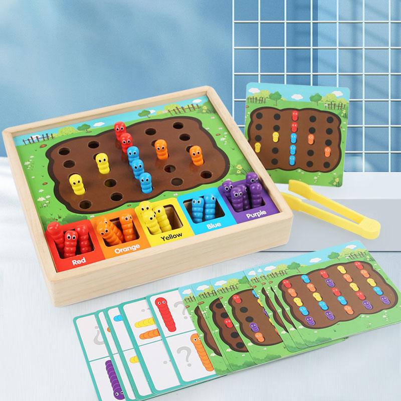 Montessori Color Classification Catching Worms Game Early Educational Intelligen Development Toys for Kids Birthday Gifts green Phone Case CSWO02