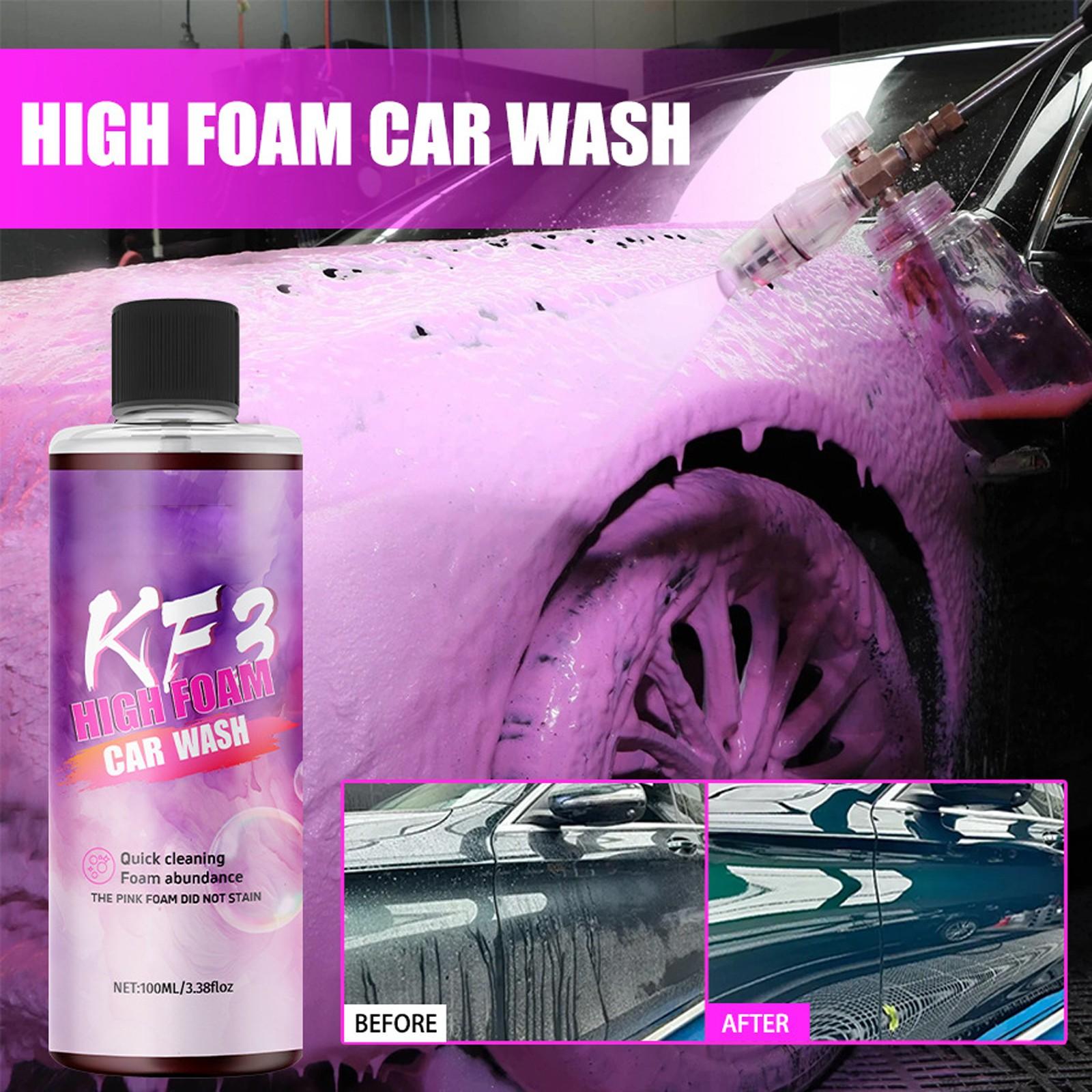 Bubble Car Wash Liquid Car Motorcycle Prewash Wash High Concentrated High Penal Strength Decontamination Detergent 100ml One Size розовый Far East