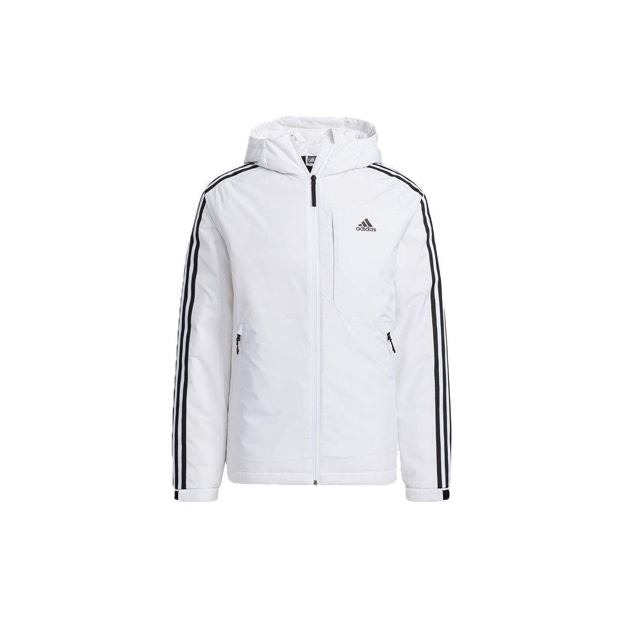 Adidas 3St Пуховик в полоску для спорта на открытом воздухе с капюшоном Мужская верхняя одежда Белый H23089 XS white