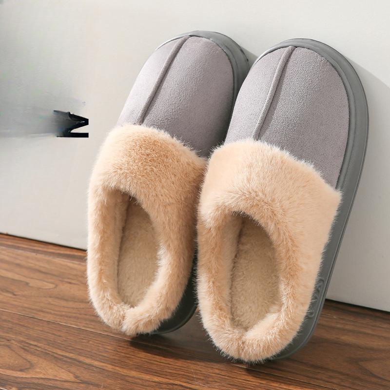 Зимние женские меховые тапочки на толстой подошве 40-41 серый Gtime Shoes
