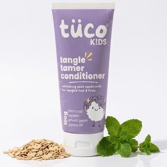 Детский кондиционер для волос Tuco® Tangle Tamer | Масло жожоба и кератин | Сбалансированный pH, без пушистости | Возраст 2-5, 4-10, 10-15, 5-10 лет | 100 мл (Пакет из 1) gray Vedic India