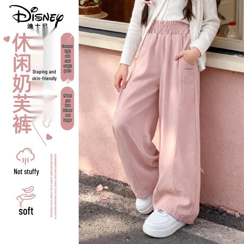 Летние широкие джинсовые брюки для девочек Disney 2026 150 gray