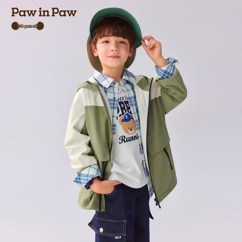 Детская худи с капюшоном PawinPaw для мальчиков, с мультяшным медведем, цветовыми блоками 130 gray JDST online
