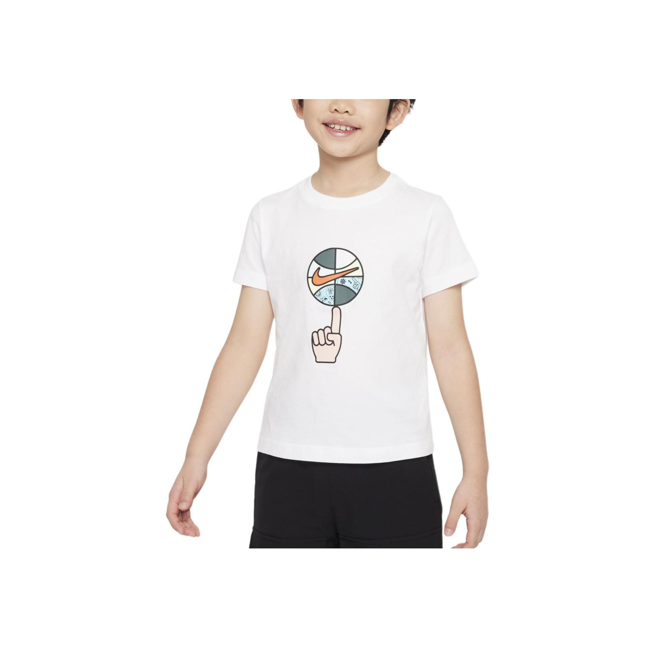 Nike Simple Comfortable Crew Neck Short Sleeve T-Shirt Kids Tops White HM9262-100 L white