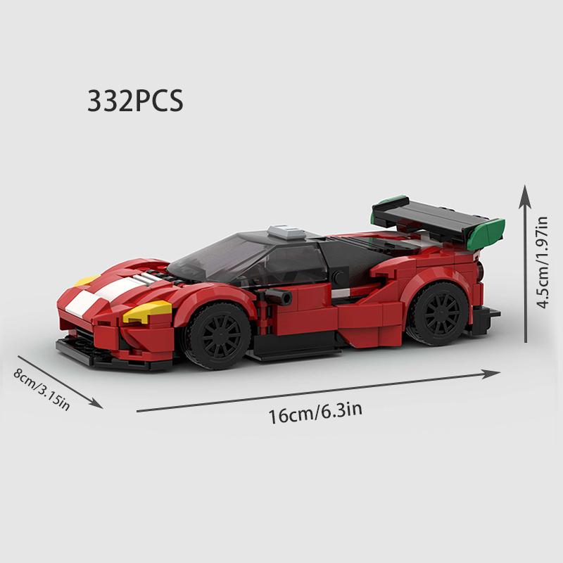 MOC 488 GT3 Кирпичный Технический Автомобиль Гонщик Строительный Блок Спортивный Суперкар Мировой Известный Модель Транспортного Средства Детские Игрушки Мальчики black Interesting toys and dolls