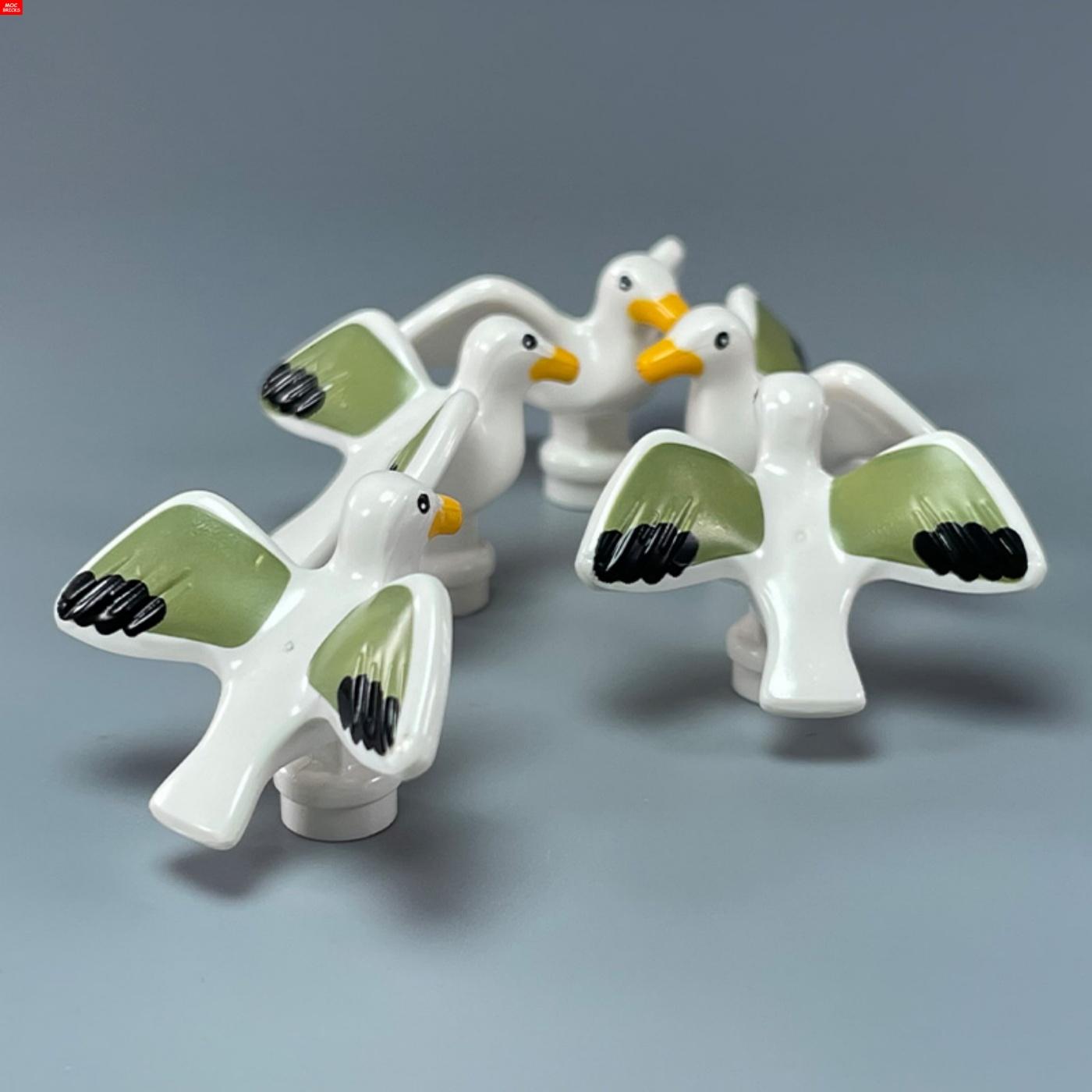 MOC Кубики морской лев Тюлень дельфин черепаха рыба-клоун 15679pb01 16765pb01 Животные Скат Образовательные Строительные Блоки Детские Игрушки gray Professional fishing