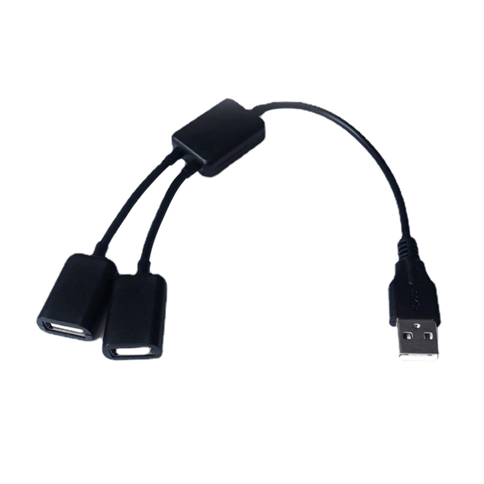 USB-разветвитель Y-кабель USB 1 штекер на 2 гнезда удлинитель шнура разъем двойной USB порт удлинитель концентратор адаптер зарядного устройства данных black Cyprinoid