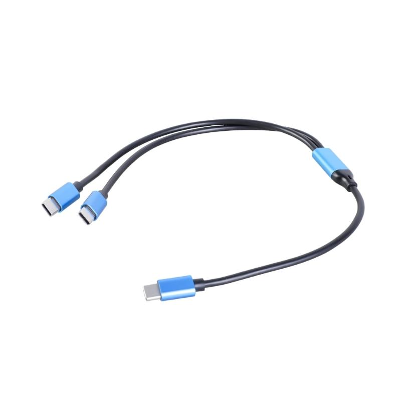 Кабель-разветвитель 2 в 1 USB C на два USB C, Type C на двойной Type C, зарядка 80 Вт и передача данных 480 Мбит/с для телефонов, планшетов gray 666
