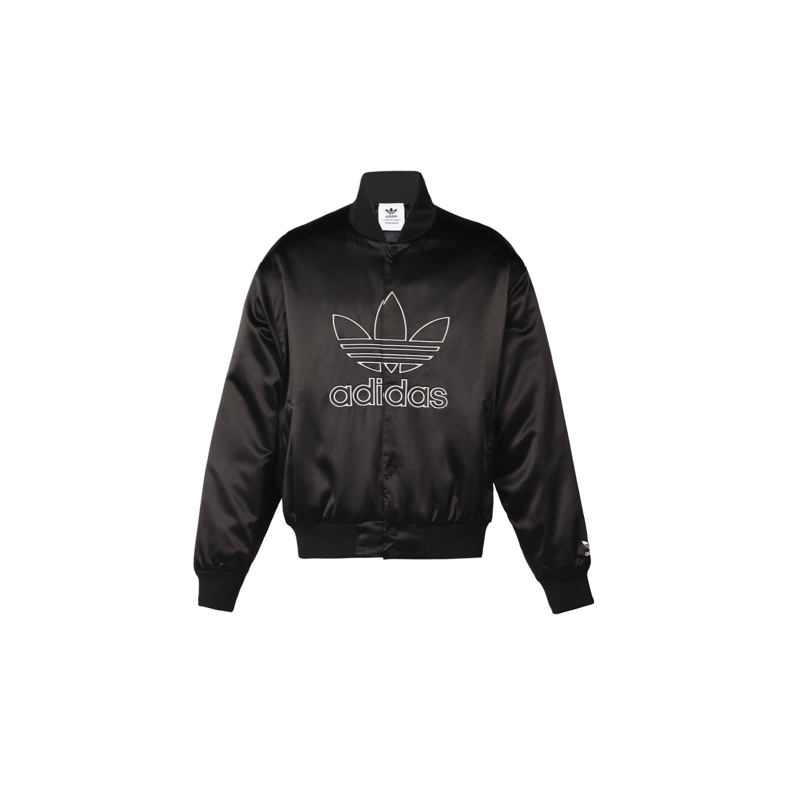 Adidas Originals Trefoil Большой логотип с вышитым атласным спортивным пиджаком Мужские куртки черные H09165 M black