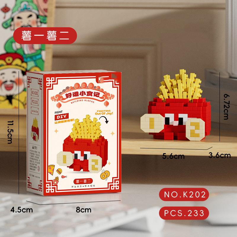 Конструктор Fruit 3D, модель торта и еды, мини-кирпичики, строительные блоки, игрушки для детей от 7 до 10 лет и взрослых. red Interesting toys