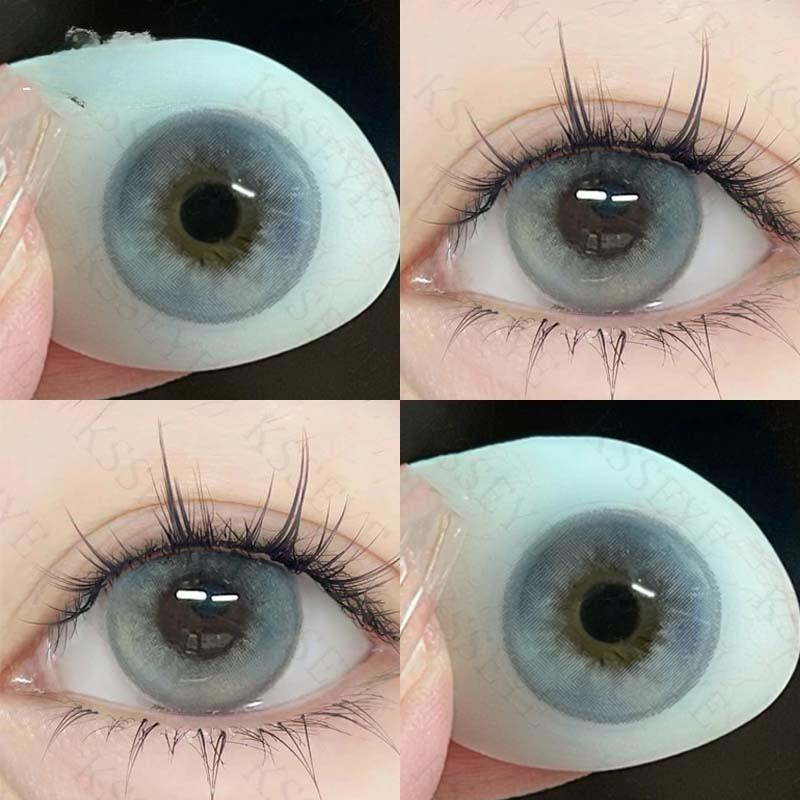 Контактные линзы MillCreek Doll Eye серые линзы сроком на 1 год 2 шт. мягкие контактные линзы 14,5 мм большие глаза близорукость женский макияж глаз силикон гидрогель 0 серый Mill Creek