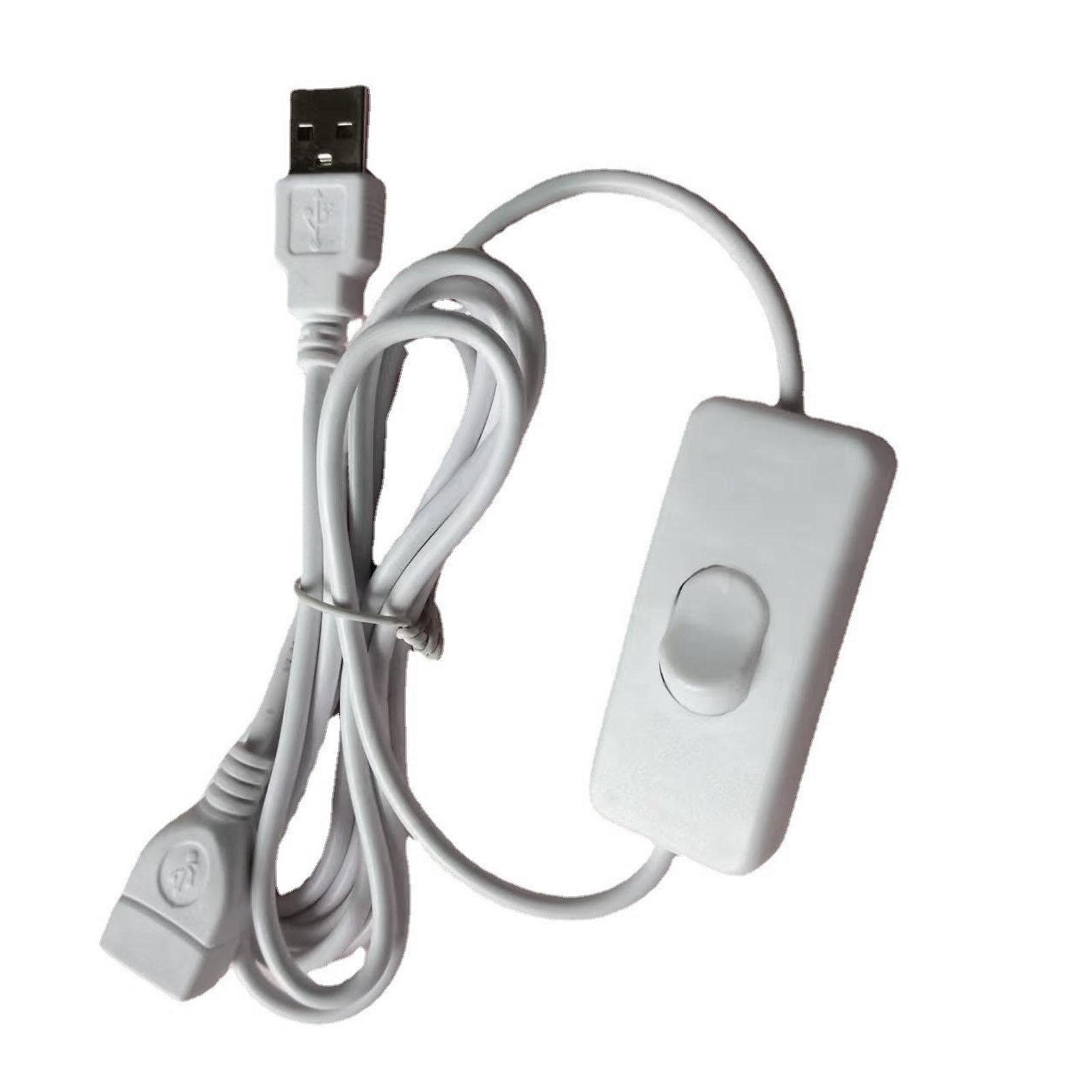 Удлинительный USB-кабель с переключателями, 22AWG, удлинитель «папа-мама» для передачи данных и подачи питания, длина 100 см. 303 белый Cyprinoid