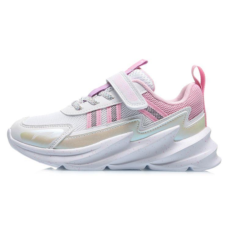Кроссовки Li Ning Youth нескользящие амортизирующие износостойкие дышащие легкие низкие кроссовки для бега детские кроссовки белые розовые YKCQ116-2 39 white Li-Ning