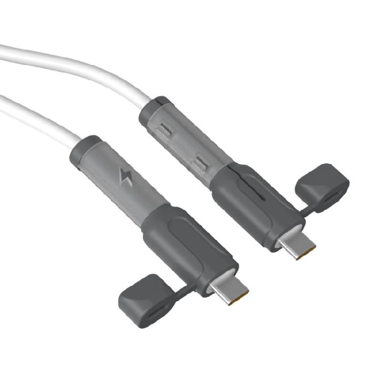 2 шт. Милый Защитный Чехол для Кабеля Телефона USB Type C Мягкий Силиконовый Защитник Зарядного Кабеля Сохранитель Шнура Кабеля Данных gray Manganese