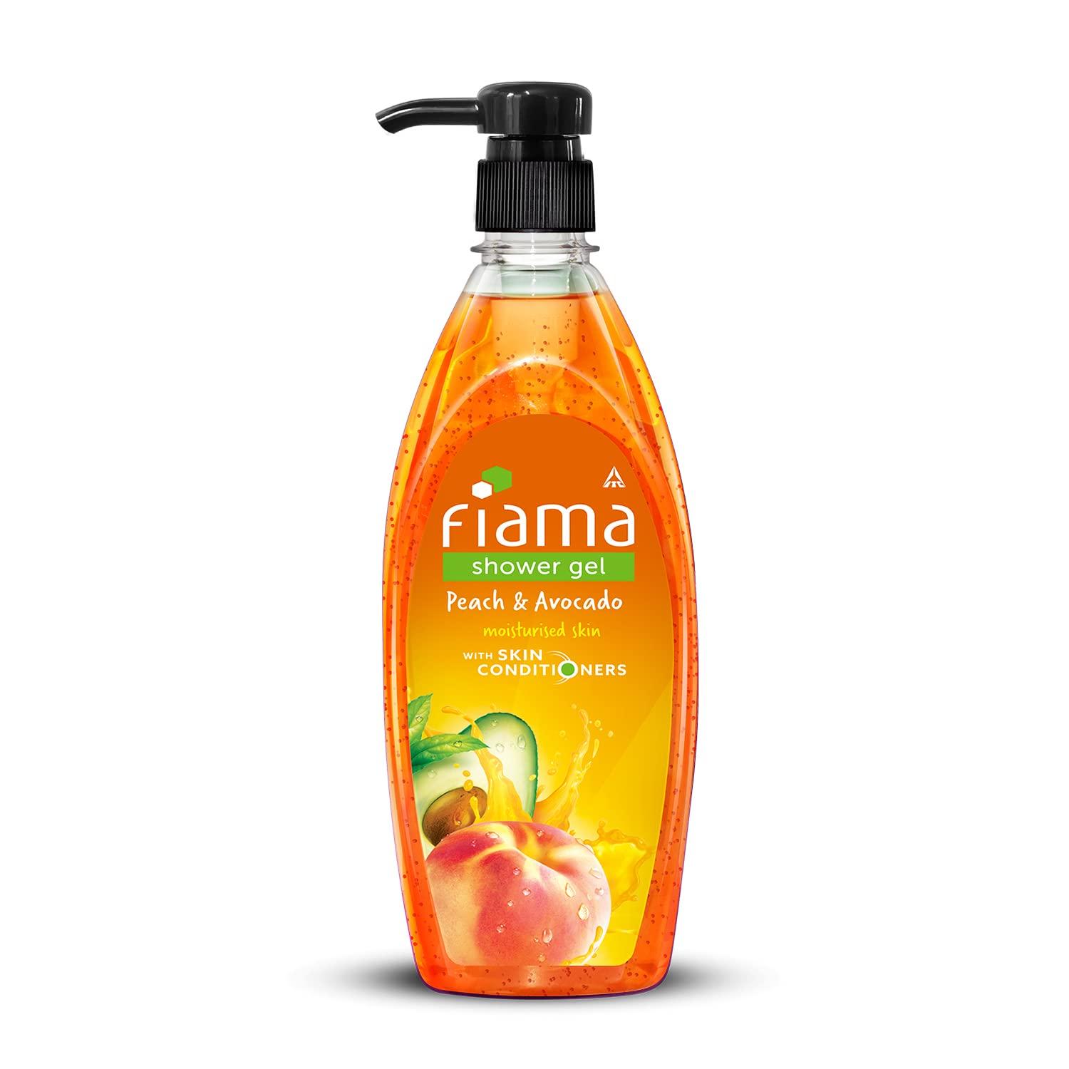 Гель для душа Fiama Peach & Avocado, гель для душа с кондиционерами для мягкой увлажненной кожи, помпа 500 мл orange Evellene International