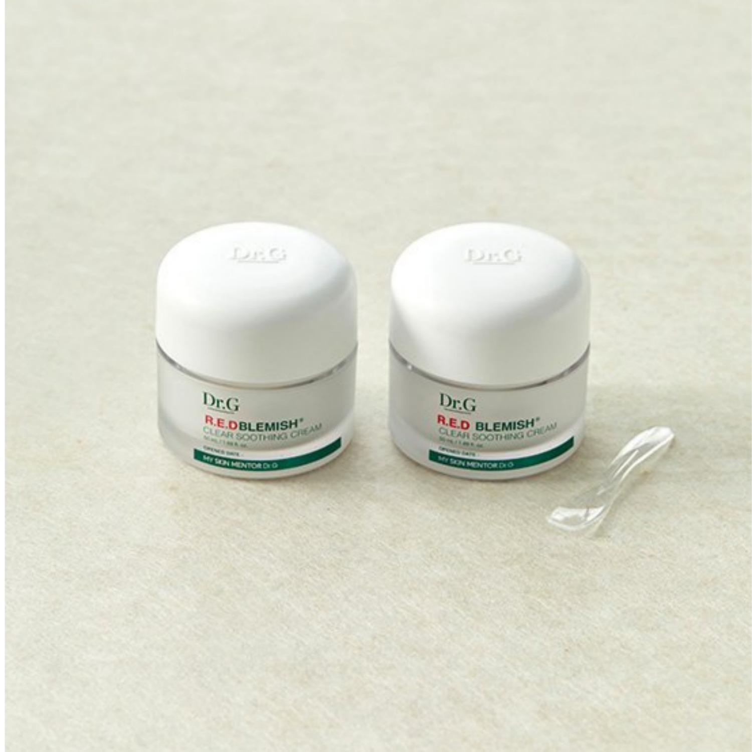 Dr.G RED Blemish Clear успокаивающий крем 2-го поколения 50 мл подарочный набор Duo white