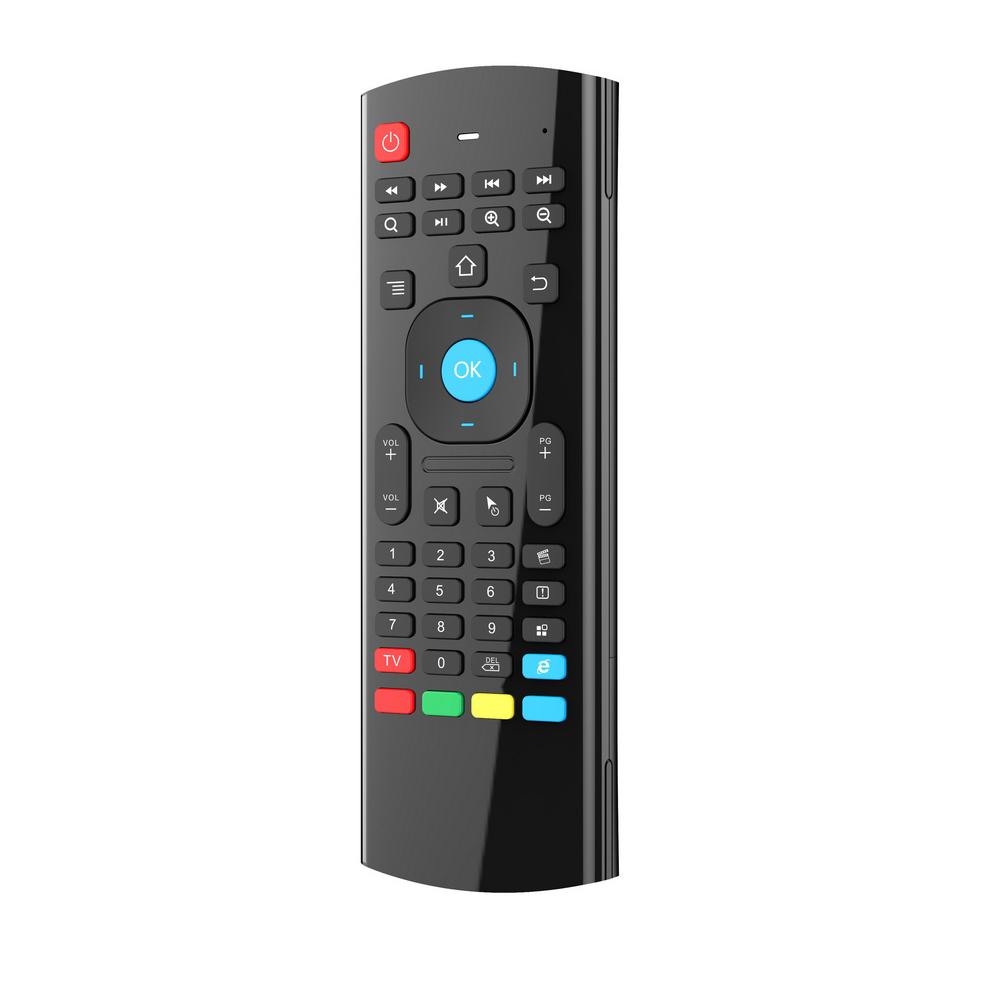 2,4 ГГц беспроводная мини-клавиатура MX3 Air Mouse с голосовым управлением и подсветкой, обучаемый ИК-пульт дистанционного управления для ПК, Android TV Box black Vinde Home