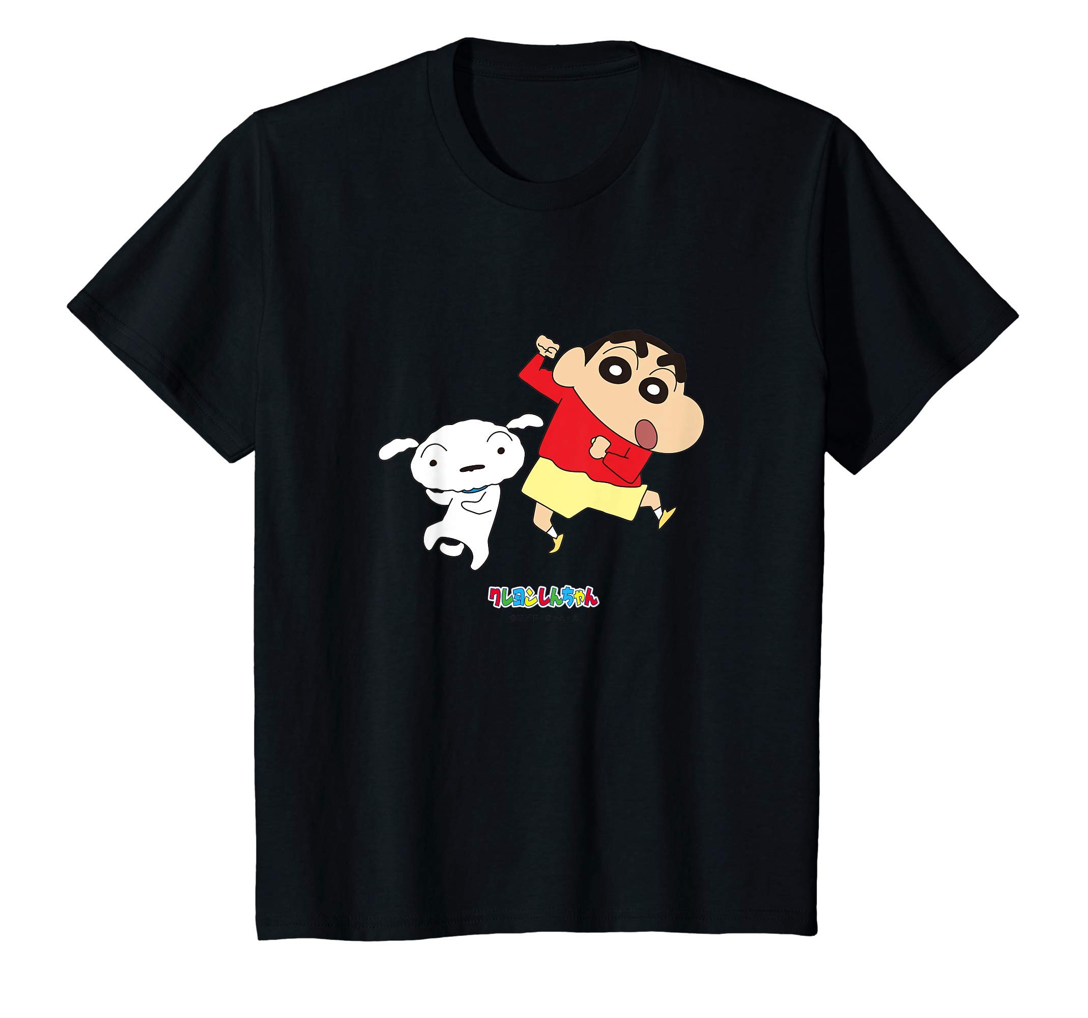 Дети Крайон и Широ Шин-чан танцуют! Футболка Син-тян чёрный Crayon Shinchan